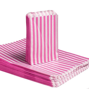 Value Range Pink Candy Stripe Bags 10